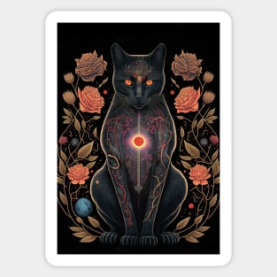 floral cat 2 Sticker